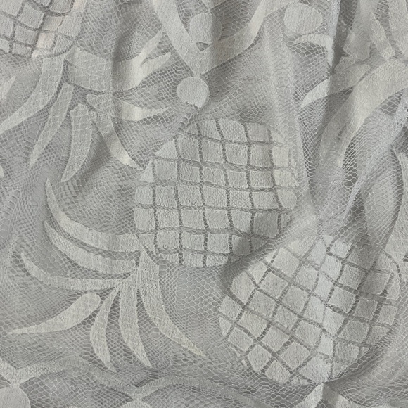 MAEVE by Anthropologie Lace Sleeveless Blouse Shirt Top Pineapple Design White - Picture 5 of 5